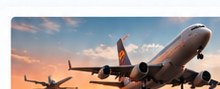 Airplane representing international shipping