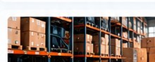 Warehouse shelves and logistics stock